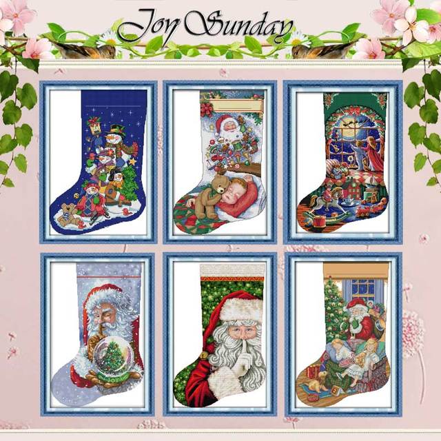 Christmas Stocking Cartoon Counted Cross Stitch 11CT 14CT Cross Stitch Set  Wholesale Cross-stitch Kit Embroidery